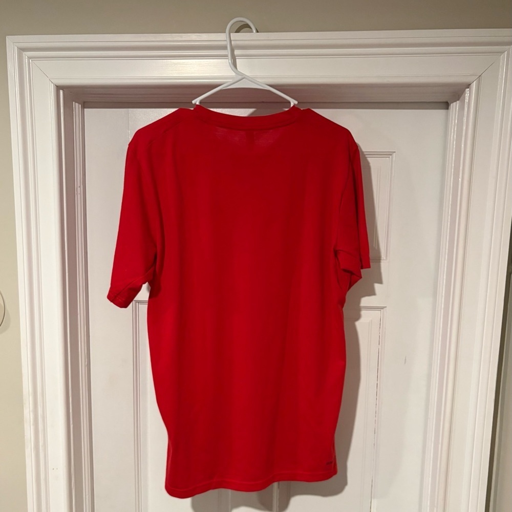 Adidas Men's Medium Bold Red Short Sleeve Tee - Picture 4 of 7